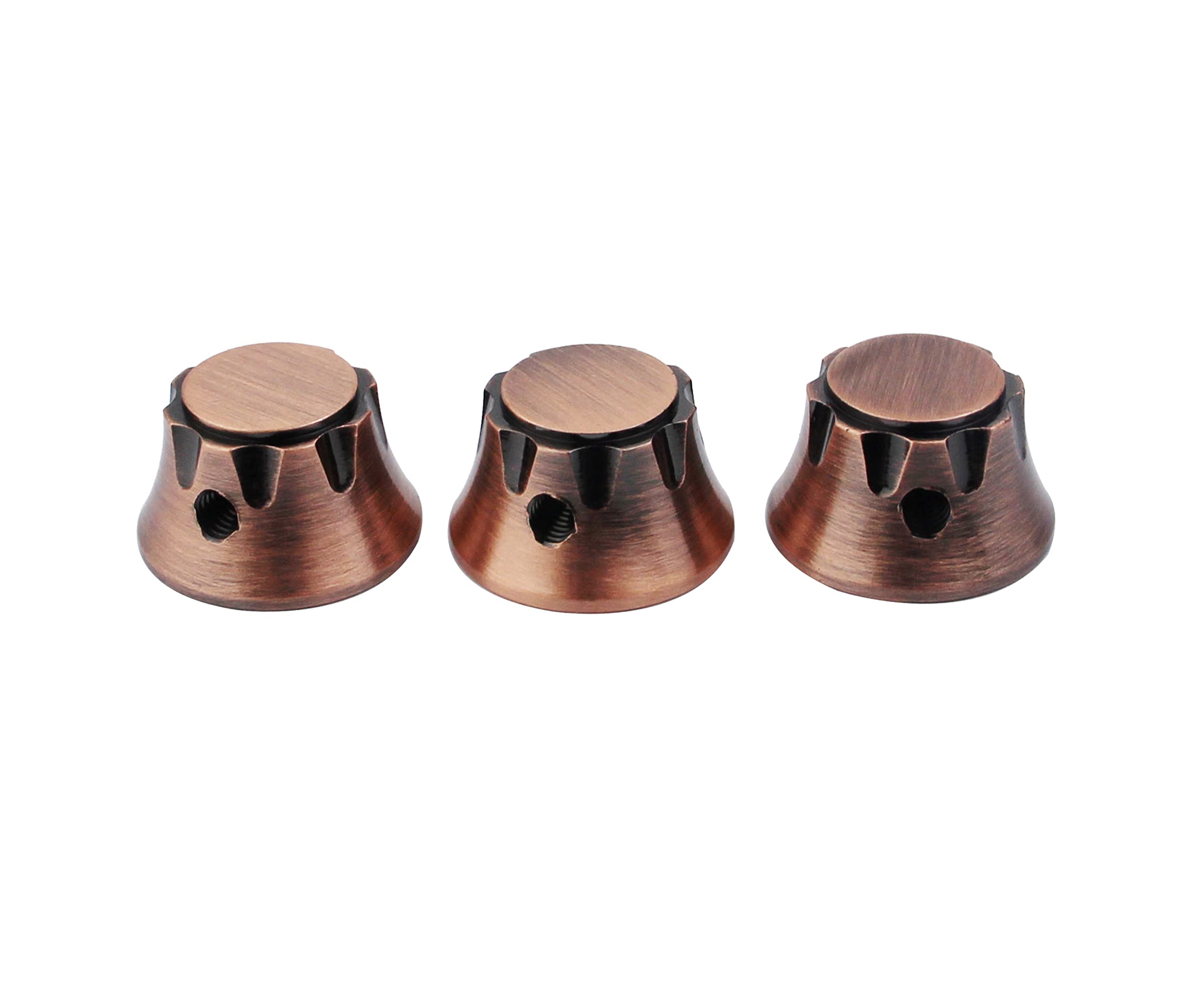 Guyker 3Pcs Top Hat Guitar Potentiometer Control Knobs 6Mm Dia. Shaft Pots   Brass Bell Cap Speed Tone Volume Knob Replacement P